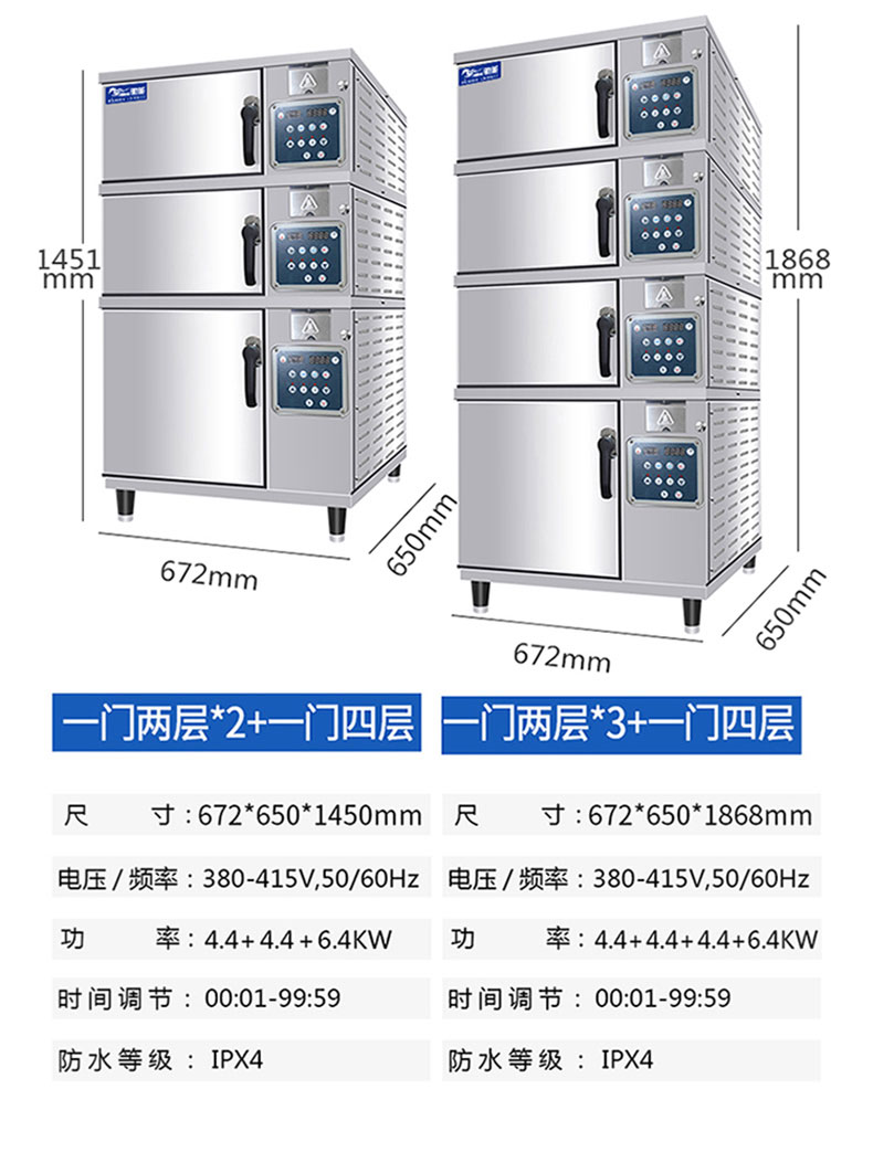 馳能高溫蒸柜產品參數